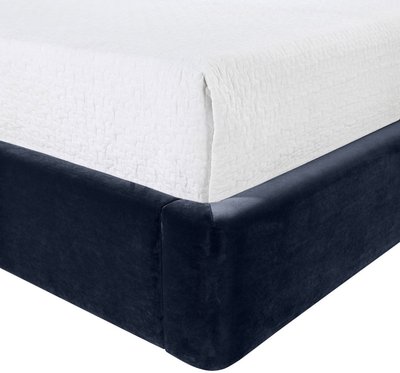 Kendall Velvet Upholstered Full Bed in Blue - B1283Navy-F