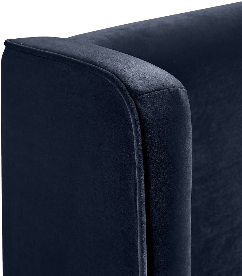 Kendall Velvet Upholstered Full Bed in Blue - B1283Navy-F
