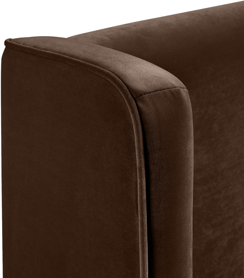 Kendall Velvet Upholstered Full Bed in Brown - B1283Brown-F