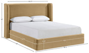 Kendall Velvet Upholstered Full Bed in Camel - B1283Camel-F