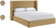 Kendall Velvet Upholstered Full Bed in Camel - B1283Camel-F