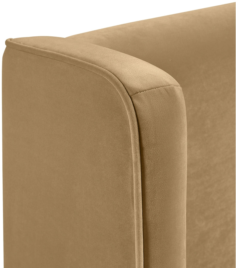 Kendall Velvet Upholstered Full Bed in Camel - B1283Camel-F