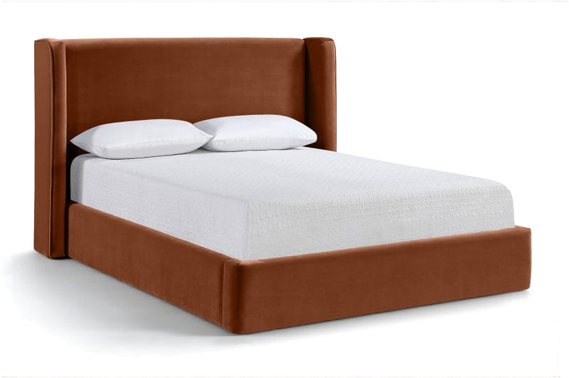 Kendall Velvet Upholstered Full Bed in Cognac - B1283Cognac-F