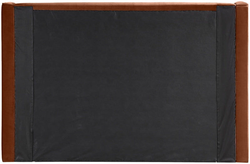 Kendall Velvet Upholstered Full Bed in Cognac - B1283Cognac-F