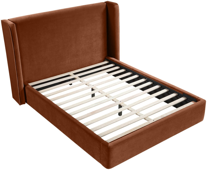 Kendall Velvet Upholstered Full Bed in Cognac - B1283Cognac-F