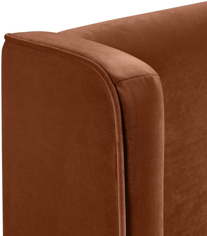 Kendall Velvet Upholstered Full Bed in Cognac - B1283Cognac-F