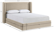 Kendall Velvet Upholstered Full Bed in Cream - B1283Cream-F