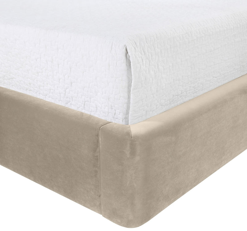 Kendall Velvet Upholstered Full Bed in Cream - B1283Cream-F
