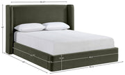 Kendall Velvet Upholstered Full Bed in Green - B1283Green-F