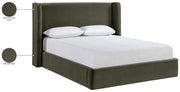 Kendall Velvet Upholstered Full Bed in Green - B1283Green-F