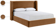 Kendall Velvet Upholstered Full Bed in Saddle - B1283Saddle-F