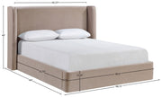 Kendall Velvet Upholstered Full Bed in Taupe - B1283Taupe-F