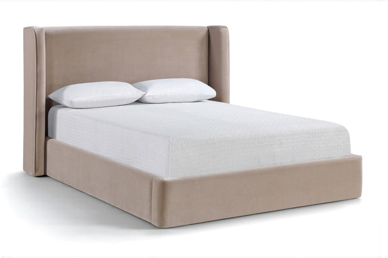 Kendall Velvet Upholstered Full Bed in Taupe - B1283Taupe-F
