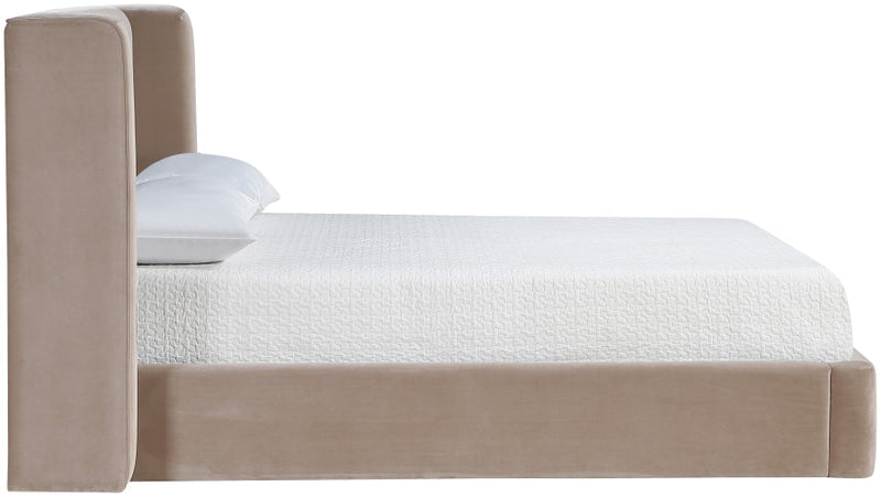 Kendall Velvet Upholstered Full Bed in Taupe - B1283Taupe-F