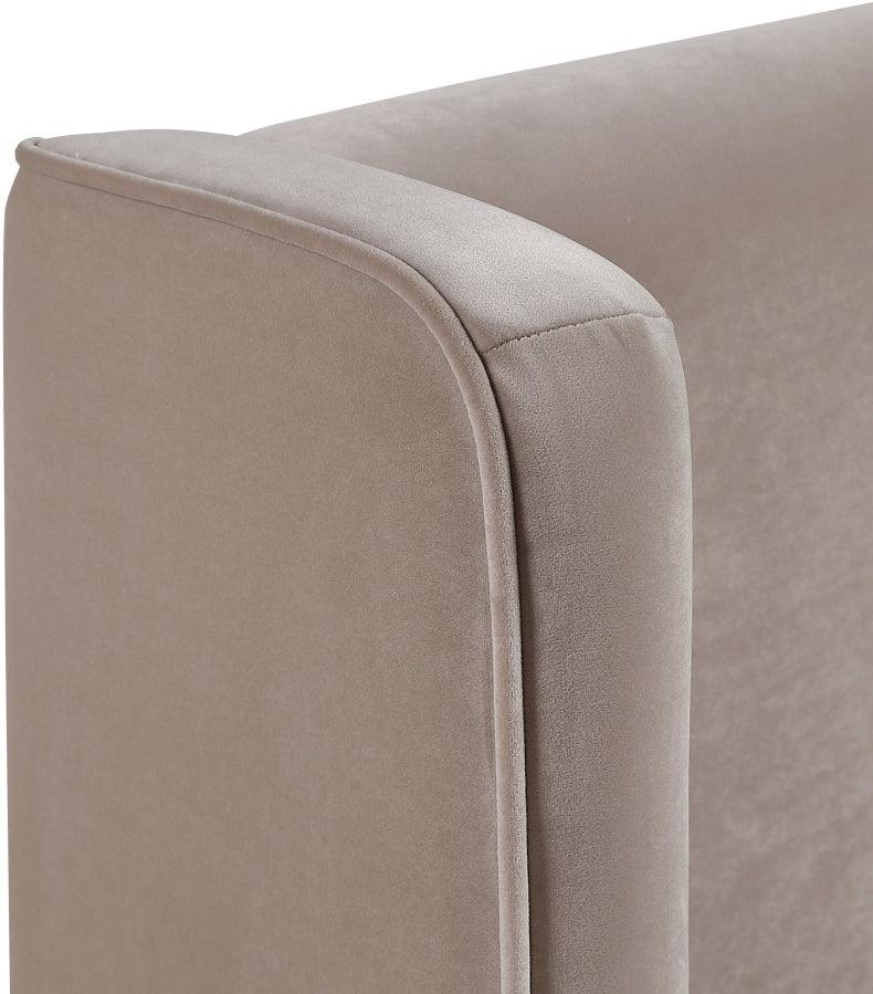 Kendall Velvet Upholstered Full Bed in Taupe - B1283Taupe-F