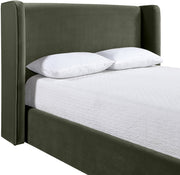 Kendall Velvet Upholstered Queen Bed in Green - B1283Green-Q
