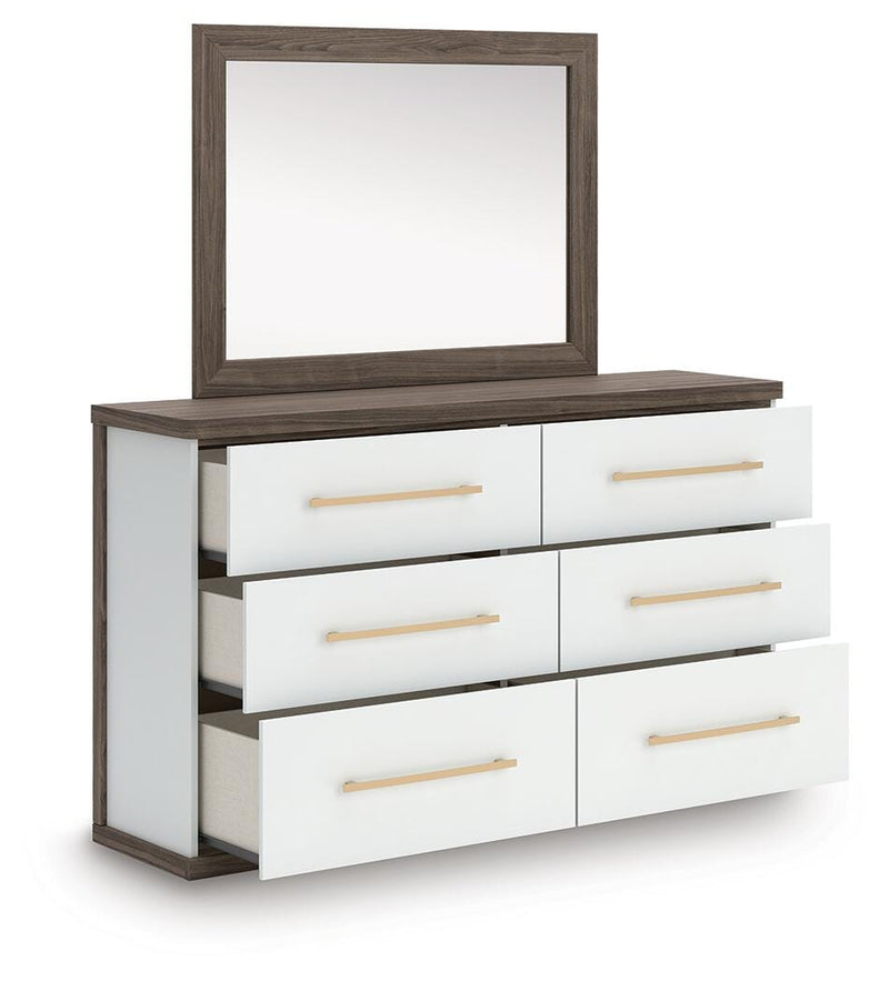 Kendanport King Platform Bed, Dresser, Mirror and Nightstand - PCB1108B12