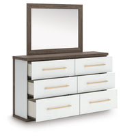 Kendanport King Upholstered Bed, Dresser and Mirror - PCB1108B14