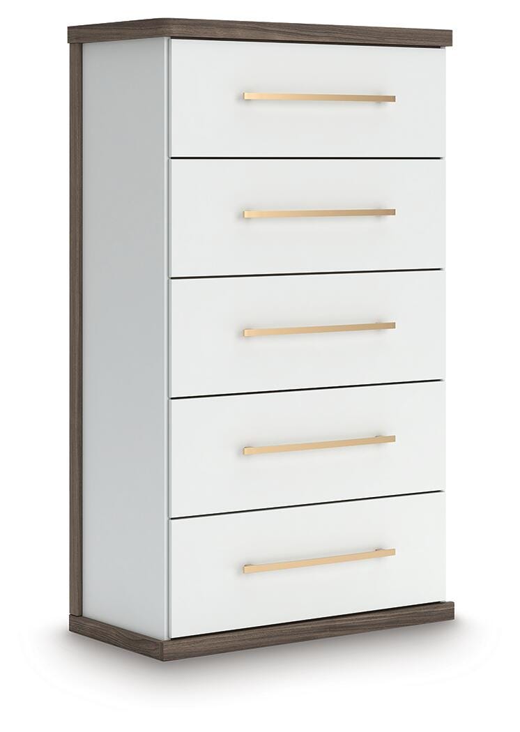 Kendanport King Upholstered Bed, Dresser, Mirror and Chest - B1108B16