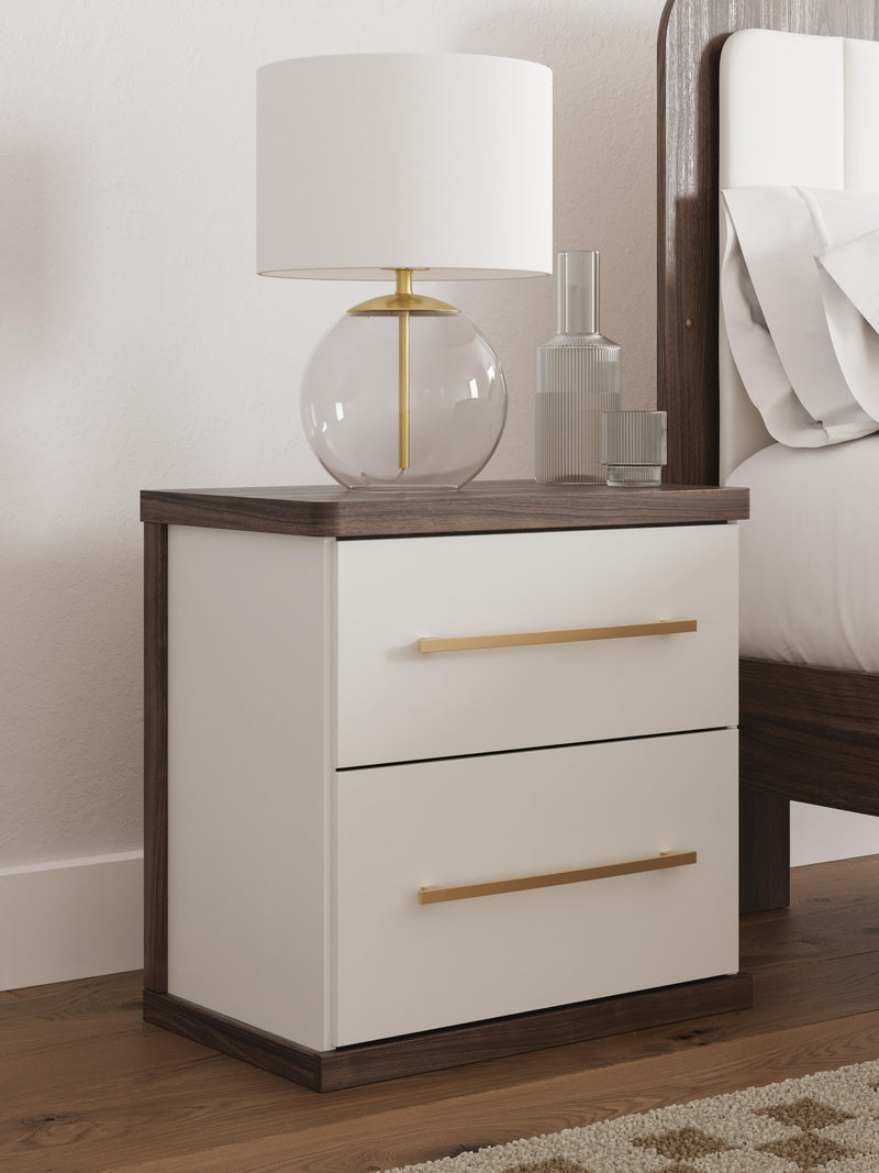 Kendanport Queen Upholstered Bed and 2 Nightstands - PCB1108B13