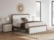 Kendanport White/Brown King Upholstered Bed - PCB1108B8