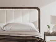 Kendanport White/Brown King Upholstered Bed - PCB1108B8