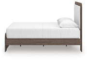 Kendanport White/Brown Queen Upholstered Bed, Dresser, Mirror and Nightstand - PCB1108B10