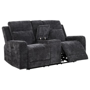 Kennett 2-piece Chenille Power Reclining Sofa Set Dark Grey - 610154P-S2