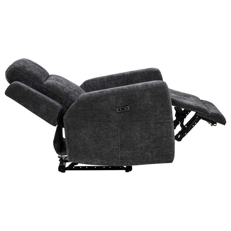 Kennett 3-piece Chenille Power Reclining Sofa Set Dark Grey - 610154P-S3
