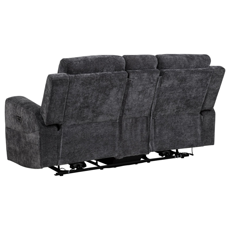 Kennett 3-piece Chenille Power Reclining Sofa Set Dark Grey - 610154P-S3