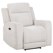 Kennett 3-piece Chenille Power Reclining Sofa Set Ivory - 610151P-S3