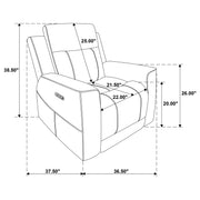 Kennett Chenille Upholstered Power Recliner Chair Dark Grey - 610156P