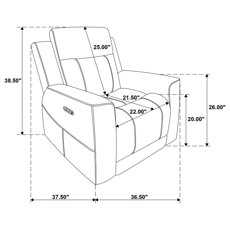 Kennett Chenille Upholstered Power Recliner Chair Dark Grey - 610156P