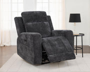 Kennett Chenille Upholstered Power Recliner Chair Dark Grey - 610156P