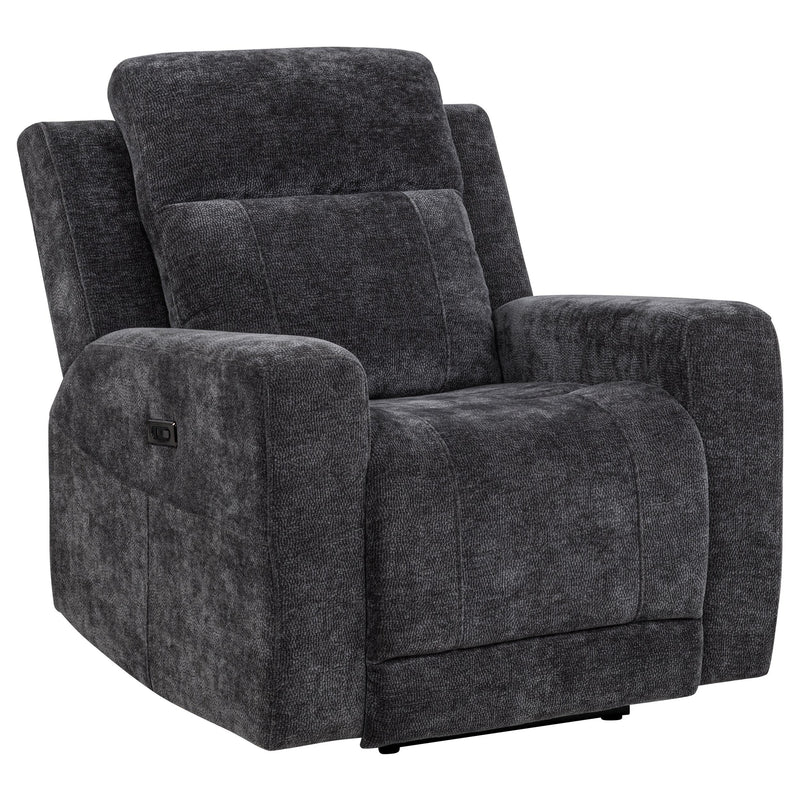 Kennett Chenille Upholstered Power Recliner Chair Dark Grey - 610156P
