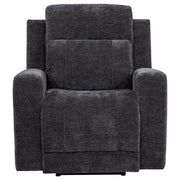 Kennett Chenille Upholstered Power Recliner Chair Dark Grey - 610156P
