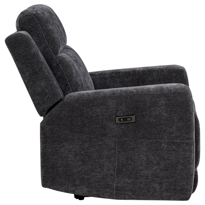 Kennett Chenille Upholstered Power Recliner Chair Dark Grey - 610156P
