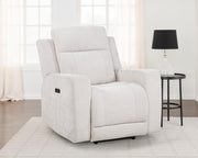 Kennett Chenille Upholstered Power Recliner Chair Ivory - 610153P