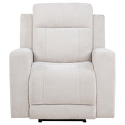 Kennett Chenille Upholstered Power Recliner Chair Ivory - 610153P