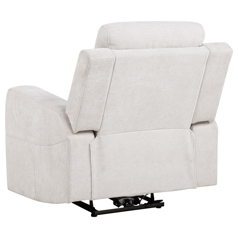 Kennett Chenille Upholstered Power Recliner Chair Ivory - 610153P
