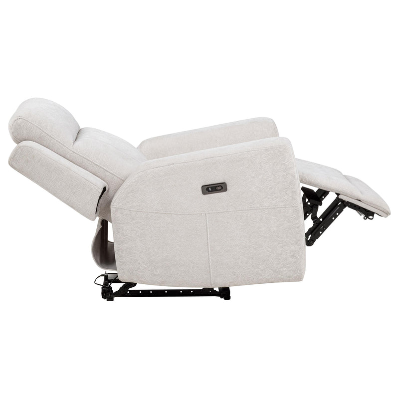 Kennett Chenille Upholstered Power Recliner Chair Ivory - 610153P