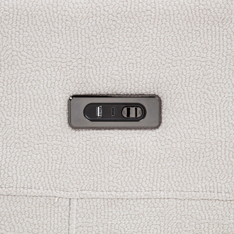 Kennett Chenille Upholstered Power Recliner Chair Ivory - 610153P