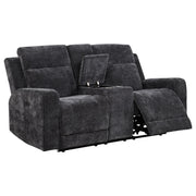 Kennett Chenille Upholstered Power Reclining Loveseat Grey - 610155P