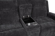 Kennett Chenille Upholstered Power Reclining Loveseat Grey - 610155P