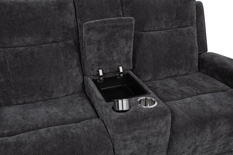 Kennett Chenille Upholstered Power Reclining Loveseat Grey - 610155P