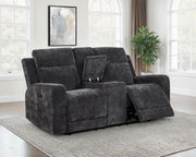 Kennett Chenille Upholstered Power Reclining Loveseat Grey - 610155P