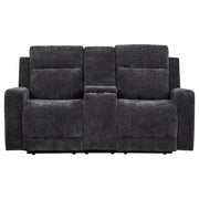 Kennett Chenille Upholstered Power Reclining Loveseat Grey - 610155P