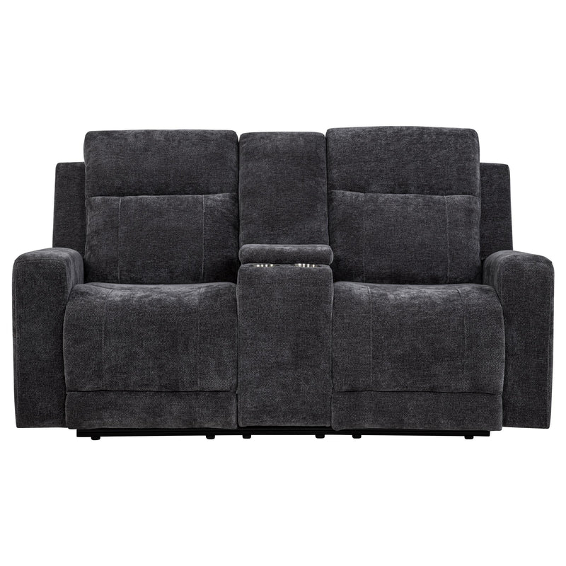 Kennett Chenille Upholstered Power Reclining Loveseat Grey - 610155P