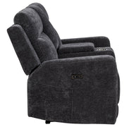 Kennett Chenille Upholstered Power Reclining Loveseat Grey - 610155P