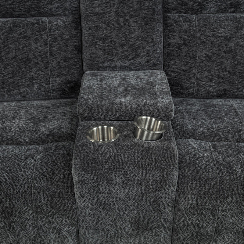 Kennett Chenille Upholstered Power Reclining Loveseat Grey - 610155P